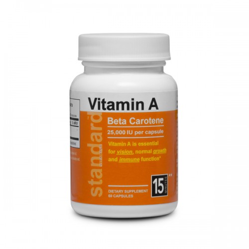 Vitamin A Betakarotén 25 000 IU 60 kapsúl 500x500
