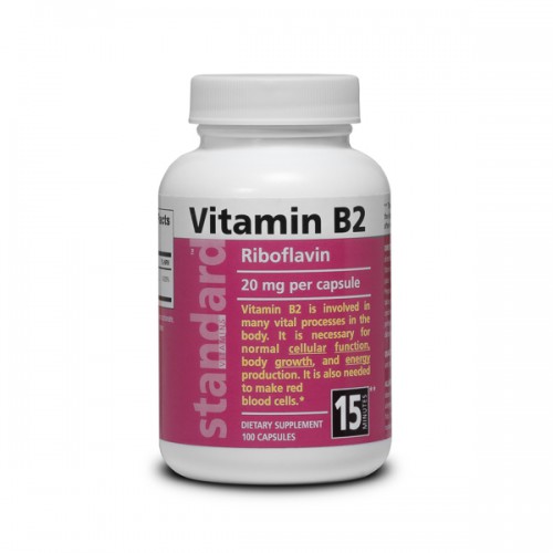 Vitamín B2 Riboflavín 20 mg 100 kapsúl 500x500